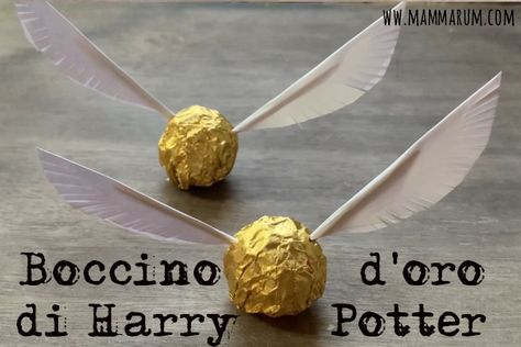 Boccino d'oro Harry Potter fai da te - Mammarum Harry Potter 6, Cumpleaños Harry Potter, Harry Potter Bday, Festa Harry Potter, Harry Potter Room, Harry Potter Party, 7th Birthday, Bday Party, Hogwarts