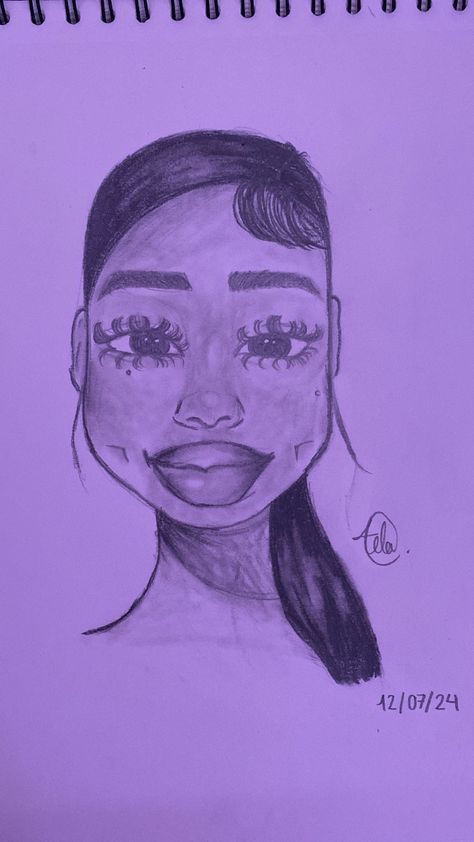 To Draw Easy, Pretty Pictures To Draw, How To Draw A Black Girls Face, Drawing Ideas Baddie, Sarcastic Drawings, Easy Drawings Face, Y2k Drawing Easy Sketches, Black Figure Drawing, Easy Eyes To Draw