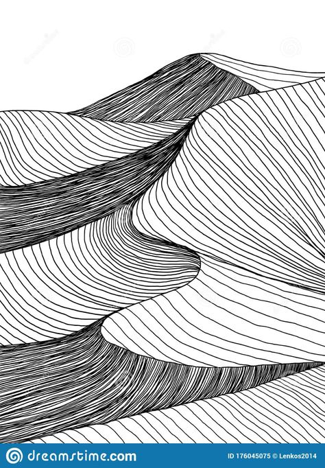 Abstract desert sahara landscape. Line art hand drawn illustration. Desert landscape view. Sand dunes line drawing vector. Black. Illustration about climate, outdoor - 176045075 Implied Line Art, Line Art Moon, Moon Line Art, Landscape Line Art, Modele Zentangle, Inktober 2024, 심플한 그림, Desert Sahara, Fineliner Art