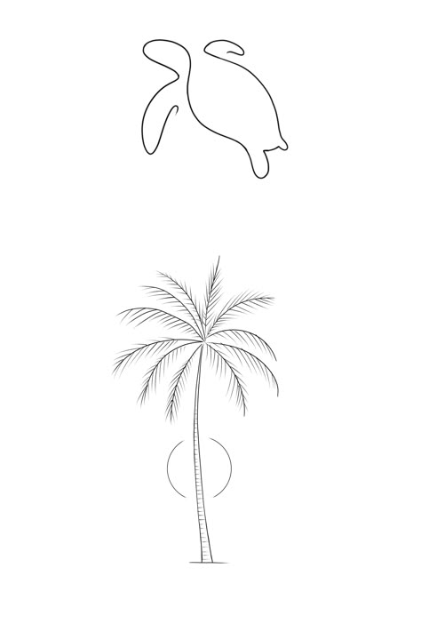 Small Island Tattoo Simple, Tropical Minimalist Tattoo, Simple Beach Themed Tattoos, Punta Cana Tattoo Ideas, Small Holiday Tattoos Simple, Key West Tattoo Ideas Simple, One Line Palm Tree Tattoo, Minimalist Beach Tattoos For Women, Hawaii Inspired Tattoos Simple