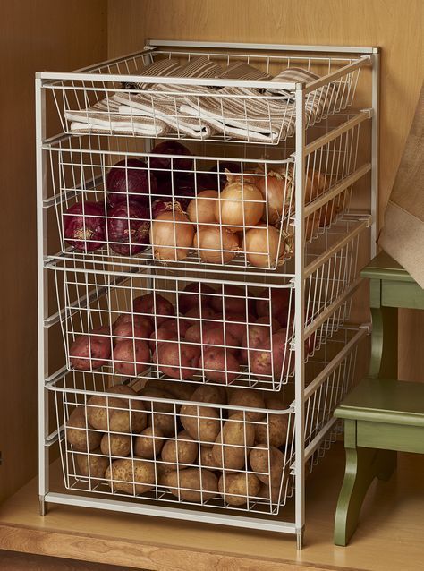 4 Drawer Basket Organizer Kit Desain Pantry Dapur, Ikea Desk Hack, Desain Pantry, Dream Shower, Kabinet Dapur, Kitchen Organization Pantry, Kitchen Organization Diy, Kitchen Organisation, Kitchen Pantry Design