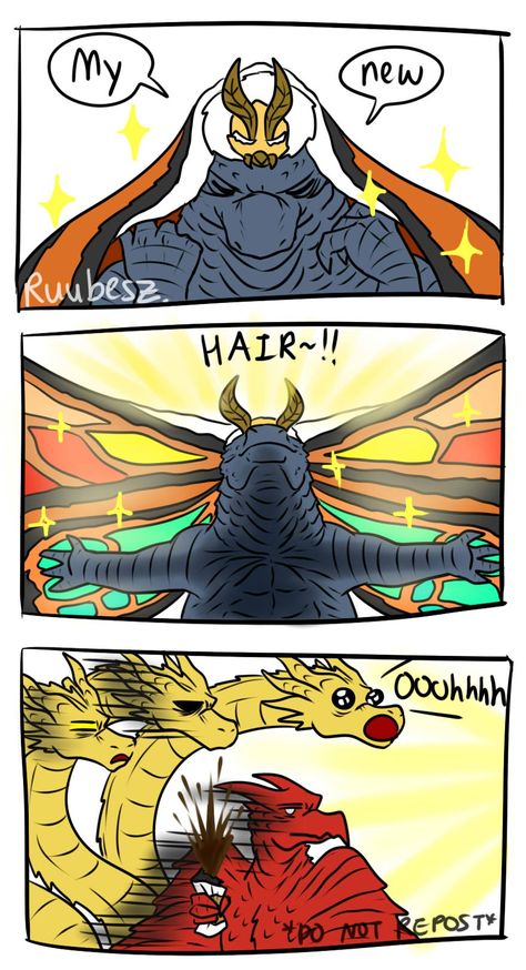 Godzilla X Mothra, Funny Godzilla, Godzilla And Kong, Godzilla Funny, King Kong Vs Godzilla, Godzilla Comics, All Godzilla Monsters, Funny Comic Strips, Kaiju Art