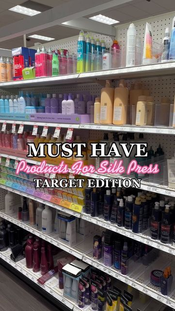 Daviana | Miami Based Creator on Instagram: "Some target must haves for a sleek look for us naturals during silk press season💅🏽 • #curlytostraight #straighthair #hairtutorial #reactionvideos #heatprotectant #naturalhair #hairinstagram #target #targetfinds #daletú" Heat Protectant Spray Natural Hair, Best Products For Silk Press, Holding Spray For Natural Hair, Heat Protectant Spray For Curly Hair, Products For Silk Press Natural Hair, Silk Press Essentials, Silk Press At Home Products, Best Products For Silk Press Natural Hair, Best Silk Press Products