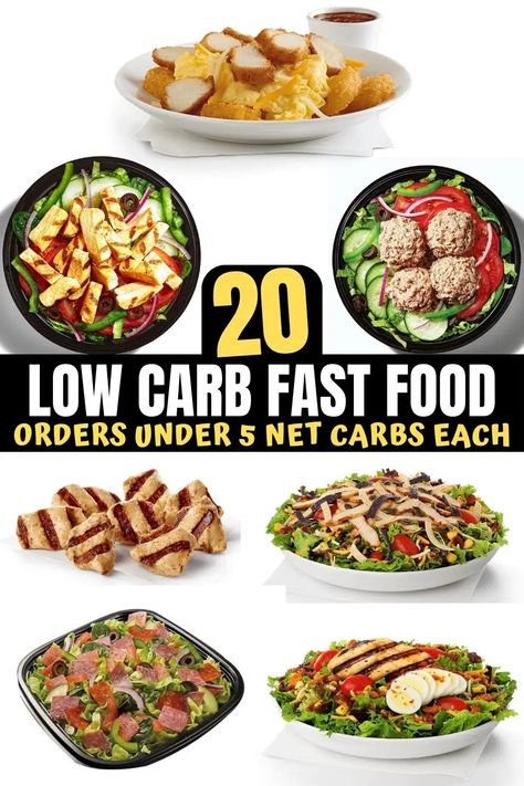 20 BEST Low Carb Fast Food Options Under 5 NET CARBS Low Carb Fast Food Options, Fast Food List, Keto Fast Food Options, Low Carb Fast Food, Fast Food Diet, Low Carb Rice, Keto Fast Food, Fajita Vegetables, Chicken Protein