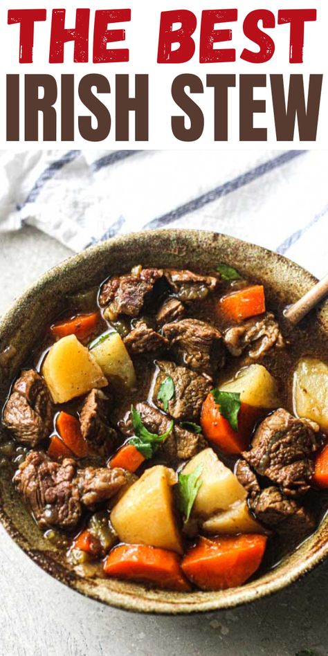 Traditional crock pot Irish beef stew recipe, full of root vegetables, chuck roast and of course Guinness beer! This stew is so easy to make and you always can substitute beef to lamb for more authentic flavor. Get ready for st.Patrick’s day! Irish Stew Recipe Crock Pots, Crock Pot Irish Beef Stew, Irish Pot Roast, Irish Beef Stew Crockpot, Irish Guinness Beef Stew, Traditional Irish Beef Stew, Irish Beef Stew Recipe, Irish Stew Recipe, Stew Crockpot