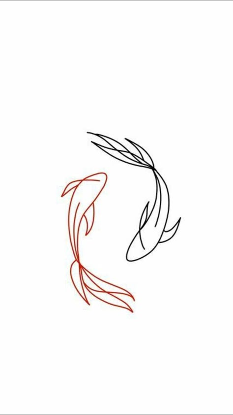 Koy Fish Tattoos, Tattoos Small Simple, Small Fish Tattoos, Watermelon Tattoo, Cute Simple Tattoos, Pisces Tattoos, Shape Tattoo, Koi Fish Tattoo, Matching Couple Tattoos