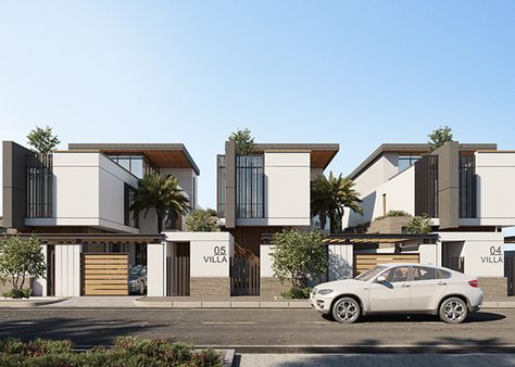 Row Houses Elevations, Row House Elevation Design Modern, Row House Elevation Design, Modern Row House Design, Row House Elevation, Modern Townhouse Designs, Row Villas, Modern Row House, Row House Design