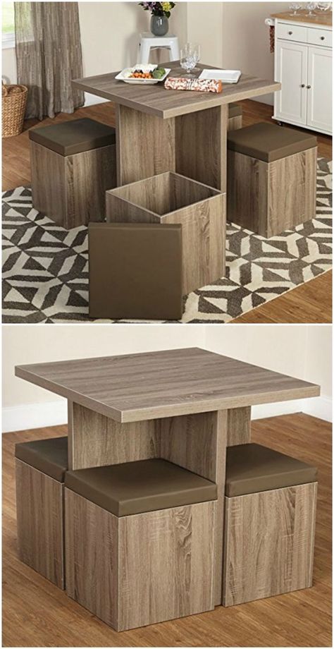 Twenty dining tables that work great in small spaces - Living in a shoebox Space Saving Table, Furnitur Ruang Keluarga, Living Room Furniture Styles, Hiasan Bilik Tidur, Table For Small Space, Small Kitchens, Diy Holz, Wall Table, Creative Furniture