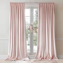 Pink Velvet Curtains, Room Darkening Window Treatments, Winter Curtains, Curtains Room, Black Blackout Curtains, Insulated Drapes, Drapes For Bedroom, Beige Curtains, Pocket Window