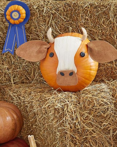 100+ Creative Pumpkin Decorating Ideas - Easy Halloween Pumpkin Decorations and Crafts 2020 Cow Pumpkin Painting, Cow Pumpkin, Pumpkin Decorating Ideas, Halloween 11, Pumpkin Painting Ideas, Fall Canvas, Halloween 20, Pumpkin Painting, Creative Halloween Costumes