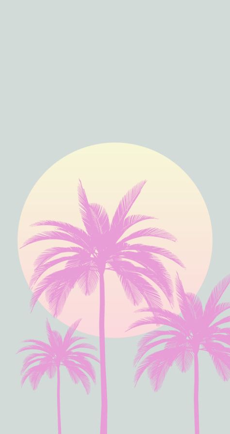 Miami Core Aesthetic, Wallpapers Palm Trees, Tropical Wallpaper Aesthetic, Malibu Wallpaper, Summer Backgrounds Iphone, Summer Prints Wallpaper, Palm Tree Wallpaper, Palm Tree Background, Summer Beach Wallpaper