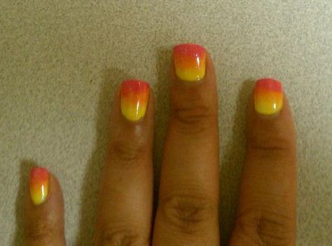 Ombre nails I did on my own Fall Halloween Decor, On My Own, Dope Nails, Ombre Nails, Candy Corn, Fall Halloween, Pretty Nails, Gel Nails, Halloween Decorations