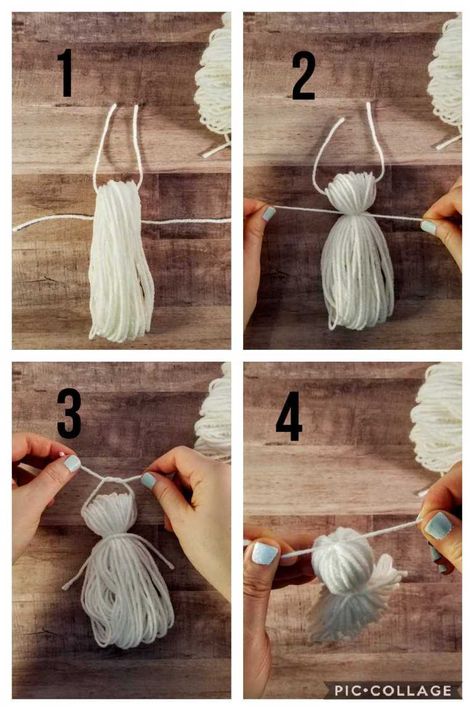 Make Tassels, Tassels Tutorials, Simpul Makrame, Wood Beads Diy, How To Make Tassels, Desain Quilling, Diy Bebe, Wooden Bead Garland, Diy Tassel