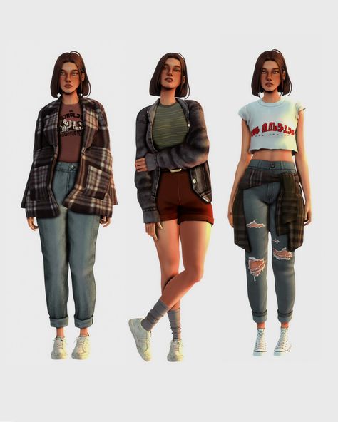 altsimz : Olivia Lookbook Shorts And Socks Outfit, Sims 4 Base Game Outfits Ideas, Outfit Ideas Goth, Sims 4 Couple Poses, Socks Outfit, Sims Packs, Free Sims 4, Tumblr Sims 4, Sims 4 Characters