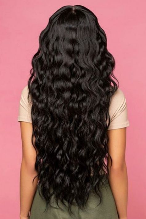 Long Hair Waves, Black Wavy Hair, Natural Wavy Hair, Long Black Hair, Long Wavy Hair, Mermaid Hair, Hair Inspo Color, Long Curly Hair, Long Curly