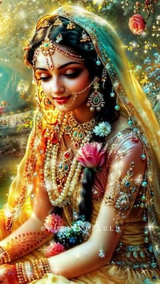 Art:gods_in_pixels Radhe Rani Pics, Radha Rani Image Barsana, Radha Rani Art, Shree Radha Rani, Shri Radha Rani, Radha Pic, Saraswati Picture, Shree Radha, Radha Beauty