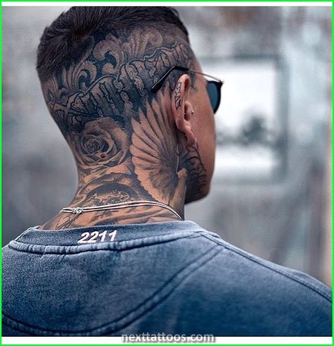 Incredible Back of Head Tattoos Male Tattoo Crane, Hals Tattoo Mann, Mens Tattoos, Tato Dada, Best Neck Tattoos, Throat Tattoo, Yakuza Tattoo, Back Of Neck Tattoo, Sick Tattoo