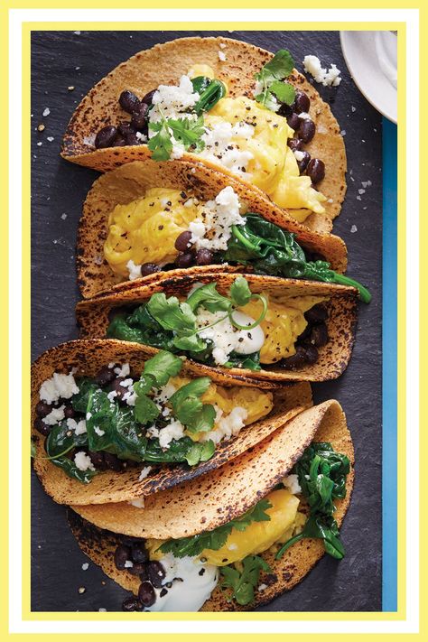 Scrambled Egg Tacos Egg Tacos, Mediterranean Diet Breakfast, Breakfast Taco, Mediterranean Breakfast, Med Diet, Healthy Egg Breakfast, Healthy Eggs, Scrambled Egg, Diet Breakfast Recipes