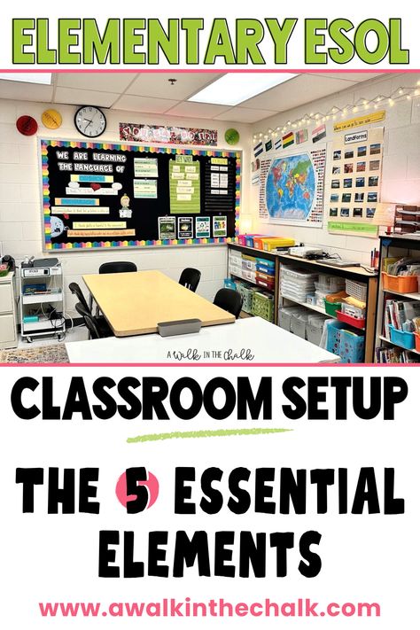 Elementary ESL Classroom Setup Essentials Classroom Setup, English Language Learners, Esol Classroom Setup, Small Classroom Setup, Esol Teacher, Esol Classroom, Classroom Setup Elementary, Esl Classroom, My Classroom