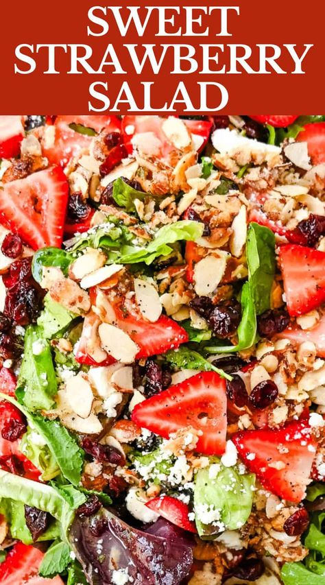 Strawberry Spring Mix Salad, Salads With Spring Mix Lettuce, Homemade Poppyseed Dressing, Spring Mix Salad Recipes, Sweet Salad Dressings, Strawberry Poppyseed Salad, Poppyseed Salad, Summer Entertaining Recipes, Strawberry Salad Recipe