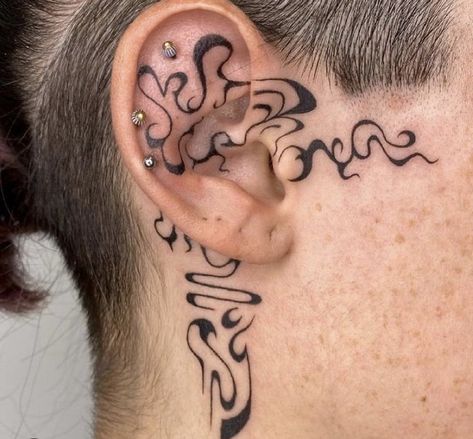 On Ear Tattoo, Ignorant Style Tattoo, Ear Tattoo Ideas, Sick Tattoo, Face Tattoos, Tattoo Meaning, Aesthetic Tattoo, Elegant Tattoos, Feminine Tattoos