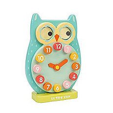 Blink Owl Clock by Le Toy Van Owl Clock, Le Toy Van, Wooden Owl, Toy Maker, Kids Wooden Toys, Waldorf Toys, Toyama, Developmental Toys, Wooden Clock