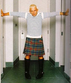 Gaultier in a kilt. Jean Paul Gaultier 90s, Gay Outfits, Master Mind, Gay Outfit, Gay Fashion, Men In Kilts, Night Sleep, Paul Gaultier, Designer Jeans