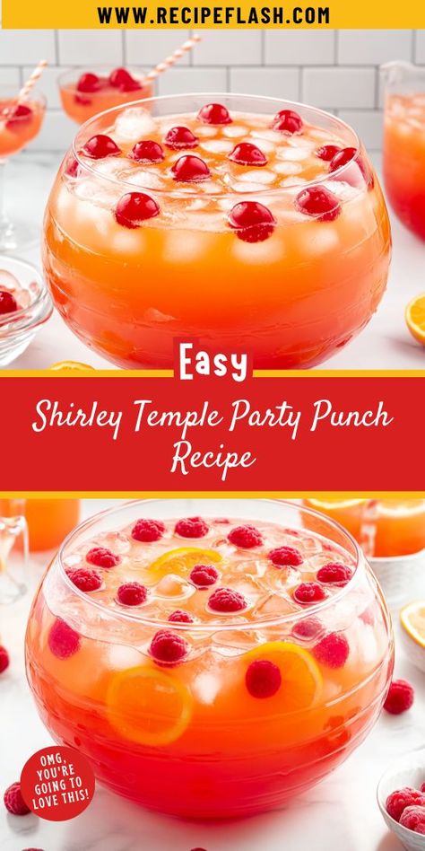 Want to add a splash of color to your party? This Shirley Temple Party Punch Recipe is an exciting non-alcoholic drink that brings joy to any event! Don’t forget to save this recipe for easy access when you’re ready to mix up some festive fun! Easy Thanksgiving Drinks Non Alcoholic, Slush Punch Recipes Non Alcoholic, Non Alcoholic Party Punch Recipes, Easy Red Punch Recipe, Simple Party Punch Non Alcoholic, Juice For Party Non Alcoholic, Easy Thanksgiving Punch Non Alcoholic, Best Wedding Punch Recipes, Amaretto Punch Recipes