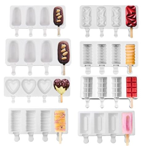 Juice Ice Cubes, Ice Cream Mold, Ice Cream Tubs, Ice Cream Containers, Ice Pop Molds, Mousse Dessert, Ice Trays, Diy Silicone, Ice Cream Makers