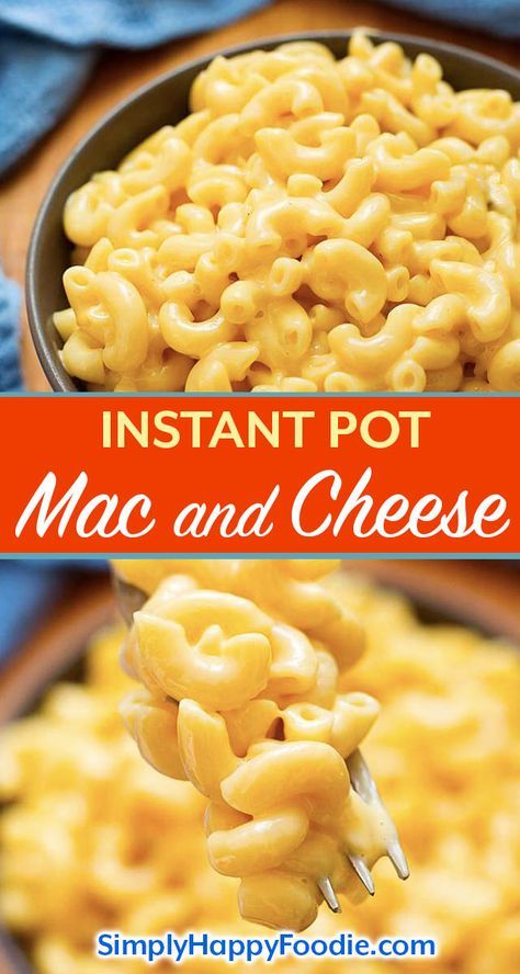 Instant Pot Mac and Cheese is a creamy delicious macaroni and cheese recipe made in your electric pressure cooker. No need to drain this pressure cooker Mac and cheese, it is so easy! simplyhappyfoodie.com #instantpotpastarecipes #instantpotrecipes #instapot #instantpotmacandcheese #macaroniandcheese instapot recipes Mac And Cheese Rezept, Instant Pot Macaroni And Cheese, Instant Pot Macaroni, Instant Pot Mac And Cheese, Food Rocks, Pot Mac And Cheese, Easy Recipies, Instant Pot Pasta Recipe, Macaroni And Cheese Recipe