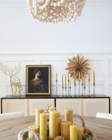 Candlestick Display, Christmas Beeswax Candles, Short Beeswax Candles, Natural Holiday Decor, Bee Candles, Organic Beeswax Candles, Beeswax Pillar Candles, Natural Beeswax Candles, Classic Dining Room