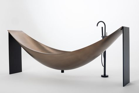 Hammock Bath, Interrior Design, Pillar Design, Liquid Metal, Floor Drains, Paris Design, Interior Design Magazine, Bathroom Collections, Bathroom Products