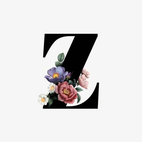 Alphabet Font, Floral Alphabet, Letter Z, Elegant Floral, Alphabet, Floral