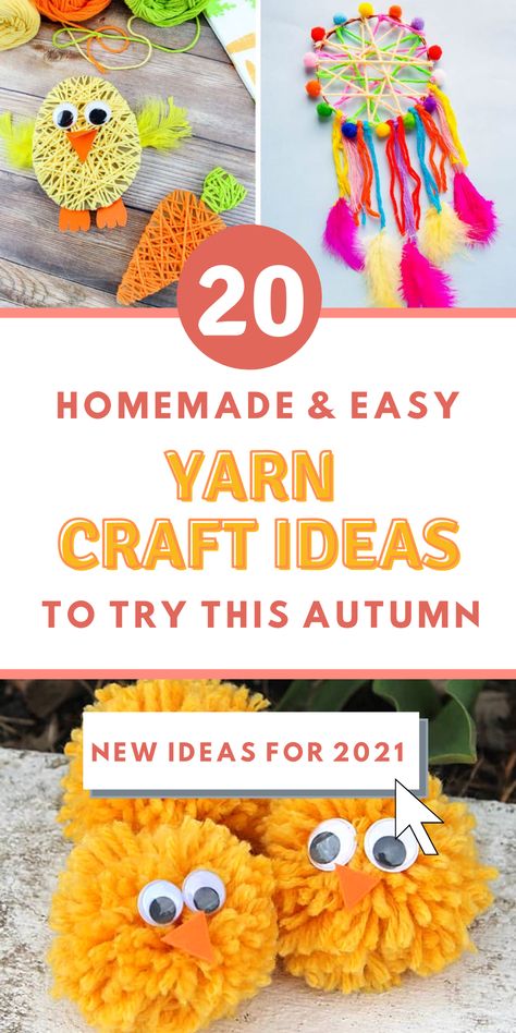 Y Is For Yarn Craft Preschool, Crafts For 1st And 2nd Graders, Yarn And Balloon Crafts, Cardboard And Yarn Crafts, Yarn And Glue Crafts, Craft With Thread Easy Diy, No Knit Yarn Crafts, Garfield Crafts For Kids, Yarn Activities For Preschool