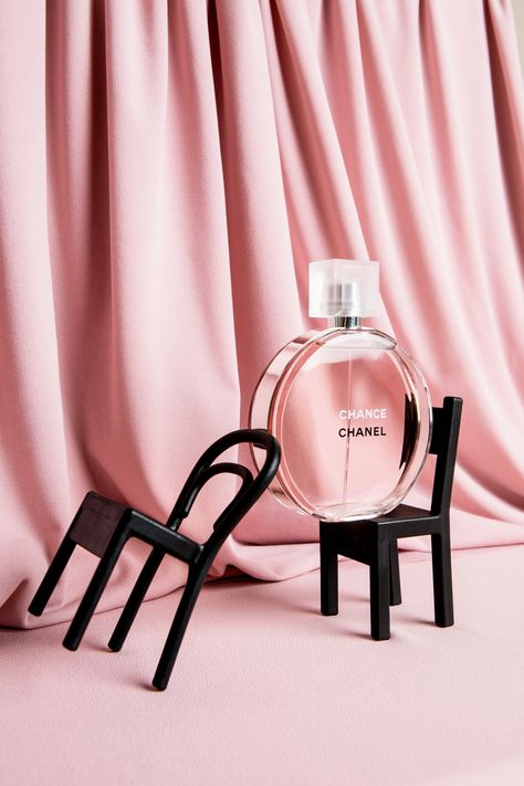 Product Photography Chanel Pink by Sarah Natsumi Moore Chanel Product Photography, Pink Aesthetic Product Photography, Satin Product Photography, Pink Perfume Photography, Chanel Perfume Photography, Chanel Pink Aesthetic, Chanel Aesthetic Pink, Pink Chanel Aesthetic, Pink Luxury Aesthetic