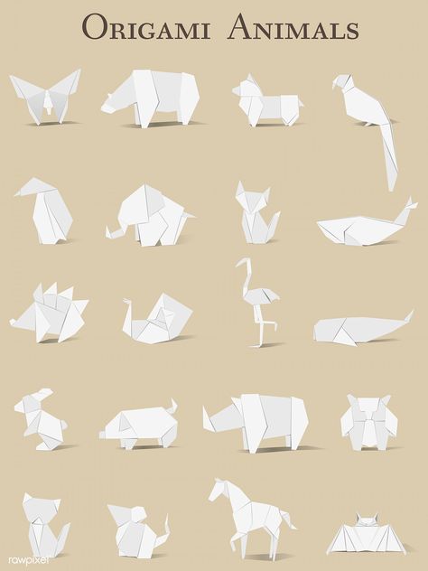 Origami Vector, Origami Horse, Easy Origami Animals, Animal Origami, Wolf Game, Origami Yoda, Origami Tutorial Easy, Origami Elephant, Origami Step By Step