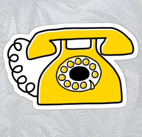 Yellow, retro telephone sticker Telephone Sticker, Telephone Retro, Retro Telephone, Iphone Stickers, Bubble Stickers, Tumblr Stickers, Hydroflask Stickers, Phone Stickers, Yellow Aesthetic