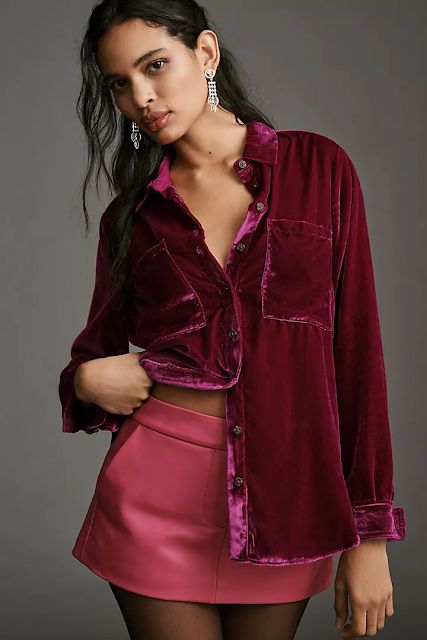 MARIA'S STYLE PLANET: VELVET SHIRT Velvet Shirt, Shirt Blouses Tops, Anthropologie Top, Velvet Tops, Boho Blouses, 50 Fashion, Big Deal, Premium Denim, Letterpress