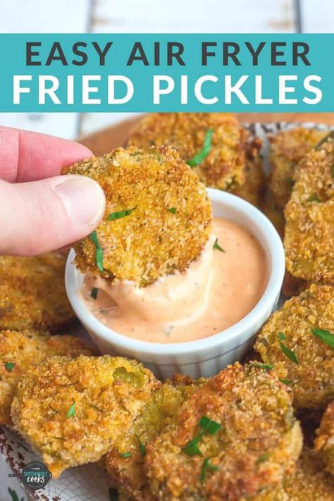 Air Fryer Pickles, Air Fryer Fried Pickles, Air Fryer Recipes Snacks, The Best Air Fryer, Best Air Fryer, Air Fryer Oven Recipes, Air Fry Recipes, Fried Pickles, Quick Appetizers