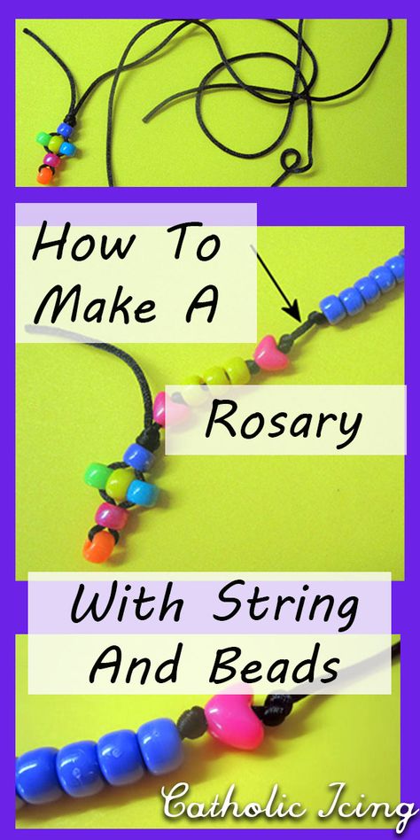 Homemade Rosary, Diy Rosary Necklace, Make A Rosary, Good Friday Crafts, Colorblock Fashion, Palm Sunday Crafts, Knotted Rosary, Rosary Jewelry, Pony Bead Crafts