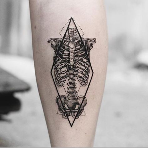 anatomical skeleton geometric tattoo by postyism Pretty Cross Tattoo, Nefertiti Tattoo, Anatomical Tattoos, Mayan Tattoos, Tattoo Snake, Skeleton Tattoo, Cross Tattoo Designs, Tattoo Templates, Geometric Tattoo Design