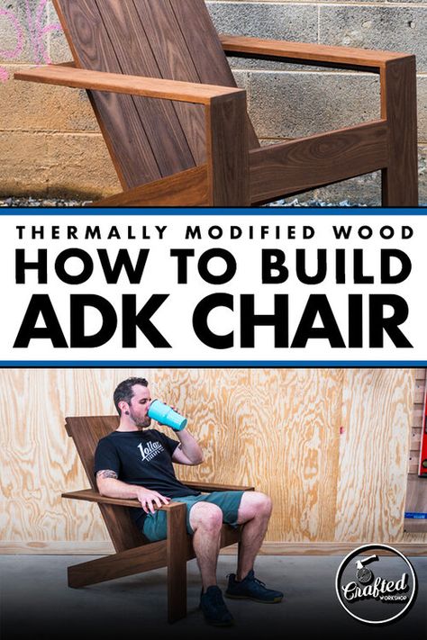 Building an Adirondack Chair — Crafted Workshop Diy Adirondack Chair, Outdoor Chairs Diy, Patio Chairs Diy, Modern Outdoor Seating, Adirondack Chairs Diy, Outdoor Woodworking Plans, Wooden Garden Chairs, Wood Chair Diy, Chairs Diy