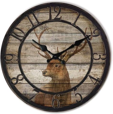 homedecor homedecorations rusticdecor decorations livingroomdecor Deer Clock, Iphone Wallpaper Clock, Wall Clock Hanging, Office Wall Clock, Wood Deer, Wall Clock Vintage, Rustic Wall Clock, Black Wall Clock, Smart Gift