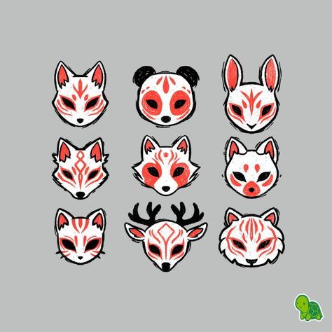 Masks Design, Kitsune Mask, Mask Drawing, Art Tools Drawing, Animal Masks, Masks Art, Best Tattoo Designs, Drawing Base, Graphic Designs