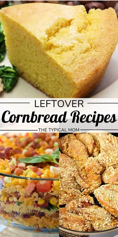 If you have leftover cornbread that no one wants to eat again, then these leftover cornbread recipes are for you! Find recipes like cowboy cornbread casserole, homemade chicken breading, and more recipes that all use leftover cornbread. Save money with these cornbread recipes today! Leftover Cornbread Recipes, Leftover Cornbread Recipe, Leftover Chicken Casserole, Cowboy Cornbread Casserole, Cornbread Chicken Casserole, Chicken Breading, Cowboy Cornbread, Oven Fried Fish, Easy Cornbread Recipe