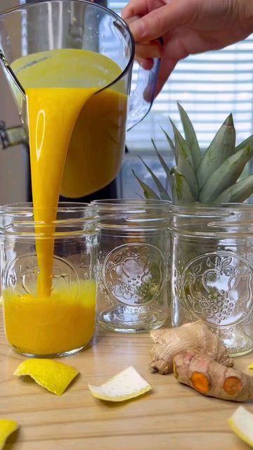 Healthy Herbs - Health Tips on Instagram: "Drop ❤ if you want more posts like this.By @thejuiceyard ❤. Follow HER for more amazing contents! . Boost your immune system naturally! Try this recipe: 🧡 Handful of Ginger 💛 Handful of Turmeric 🍋 1 Lemon 🍍 ½ a Pineapple Yield: 24 ounces Juicer: @namawell j2 (link in bio) 10% OFF code: ✨ANNA10✨ (use at checkout) #juicing #juicingrecipes #juicecleanse #immunityboost #immunesystem #detox #detoxjuice #pour #juicingforlife #juice #juicer #drinkstagram # Immunity Juice, Foods To Balance Hormones, Healthy Juicer Recipes, Fruit Juice Recipes, Healthy Juice Drinks, Fresh Squeezed Juice, Juicer Recipes, Healthy Herbs, Boost Immunity