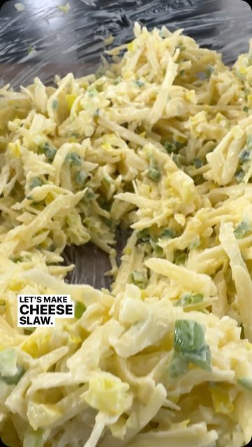 Allrecipes on Instagram: "We saw our pals over at @southernlivingmag make some cheese slaw, so you know we also had to hop on this 😋  Grate in a pound of Swiss cheese, stir in some green onions, jalapeños, banana peppers, and some mayo. Bring it all together—and that’s it! Top it on some crackers for a good old-fashioned Southern snack.  📸: @nicolemcmom ✨ inspo: Southern Living  #Southernsnacks #cheeseslaw #easyrecipes" Cheese Slaw Southern Living, Cheese Slaw Recipe, Cheese Slaw, Hash Brown Cups, Cheddar Cheese Recipes, Banana Peppers, Slaw Recipes, White Cheddar Cheese, Stuffed Banana Peppers