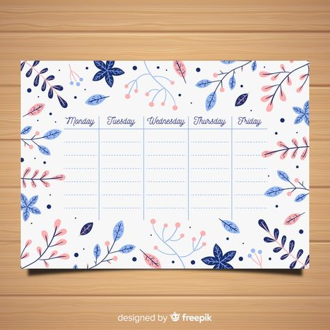 School Timetable Template, Timetable Design, Timetable Ideas, Timetable Template, Flower Calendar, 2020 Calendar Template, School Timetable, Bullet Planner, Diy Calendar