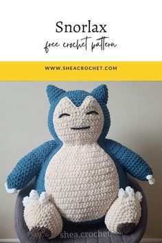 Snorlax Crochet Pattern, Snorlax Crochet, Snorlax Pokemon, Pokemon Crochet Pattern, Pokemon Snorlax, Crochet Pokemon, Pokemon Pattern, Bernat Blanket Yarn, Crochet Amigurumi Free Patterns