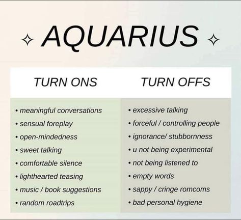 Aquarius Likes And Dislikes, Aquarius Turn Ons And Turn Offs, Aquarius Personality Traits Women, The Aquarius Woman, How To Make An Aquarius Fall For You, The People Of Aquarius, Aquarius Toxic Traits, Aquarius Turn Ons, Aquarius Woman Aesthetic